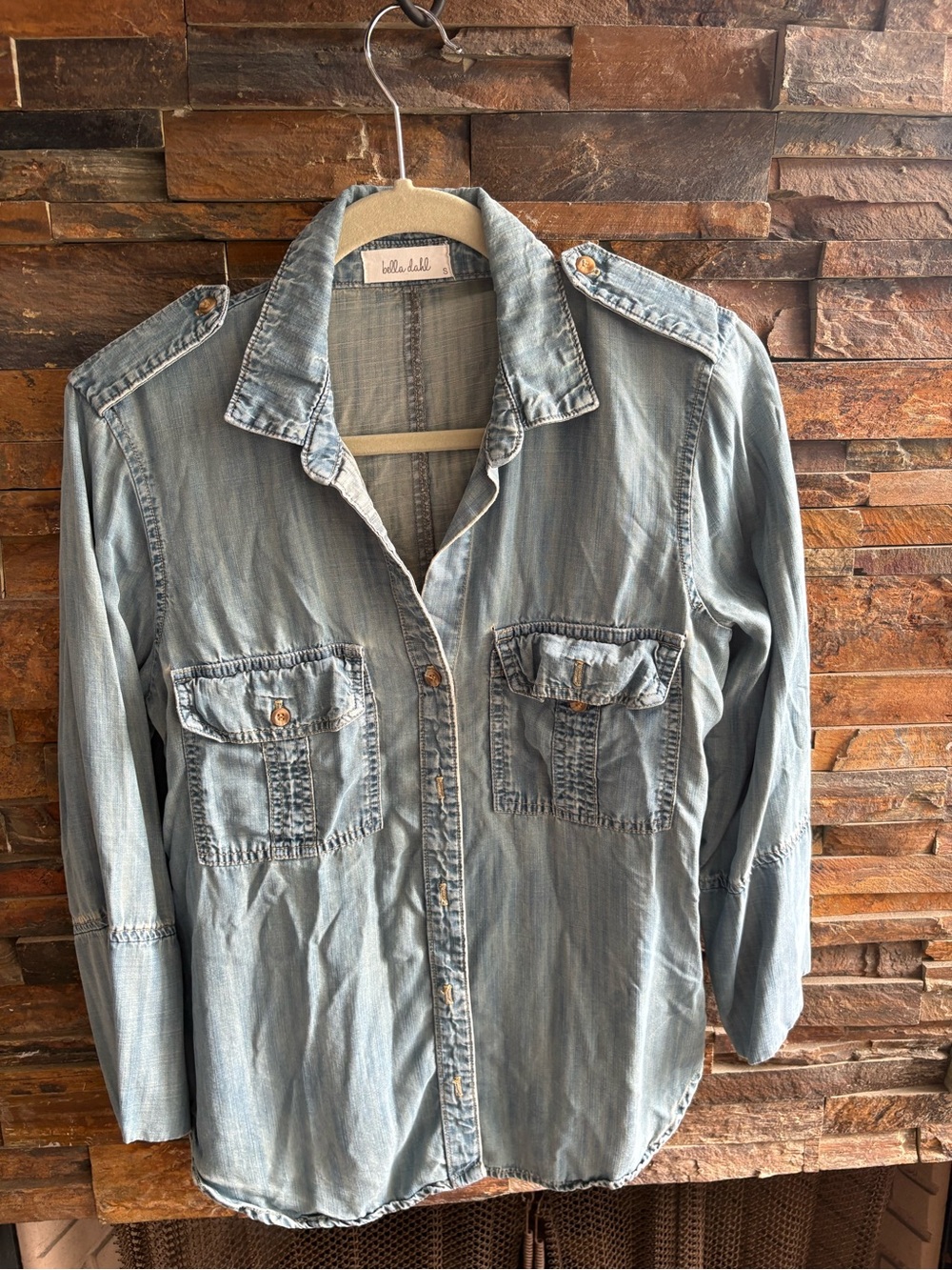Bella Dahl Light Blue Denim Button-Down Shirt